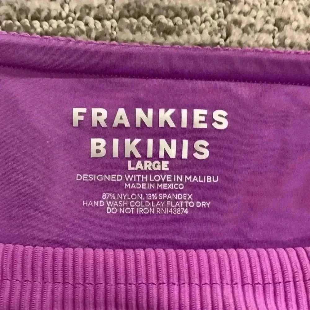 Frankie’s Bikinis Tia Ribbed String Bikini Bottom Violet